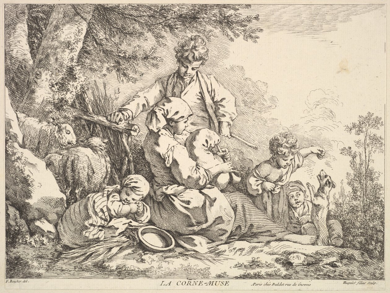 Cornamuse, metà-fine XVIII secolo da Jacques Gabriel Huquier
