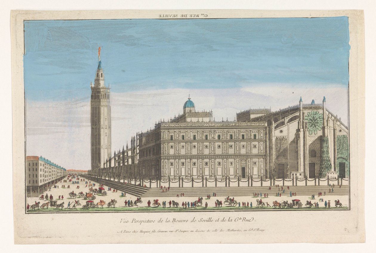 Veduta della Cattedrale di Siviglia da Jacques Gabriel Huquier
