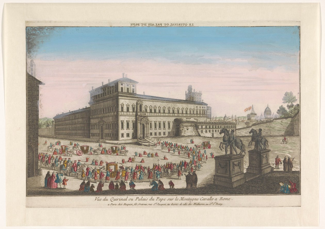 Vista del Palazzo del Quirinale a Roma Le Quirinal ou palais du pape da Jacques Gabriel Huquier