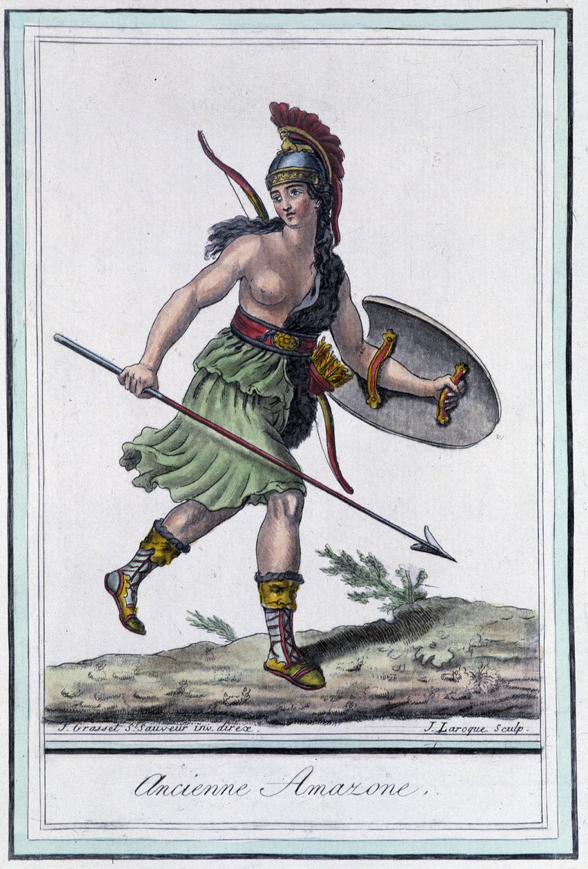 Antica Amazzone - in "Enciclopedia dei viaggi" di Grasset St Sauveur, ed. 1796 da Jacques Grasset de Saint Sauveur