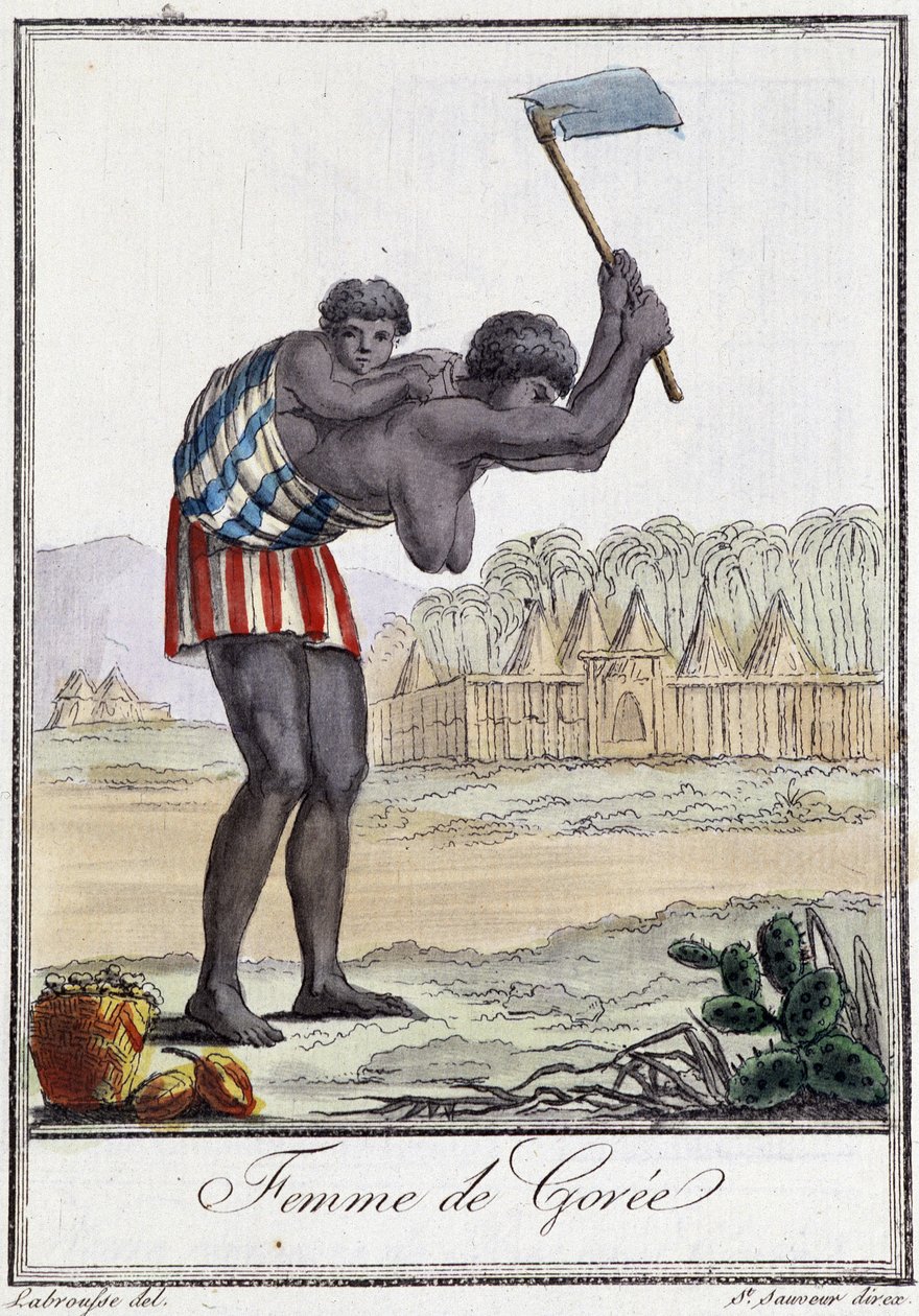 Donna di Gorée (Senegal) - in "Enciclopedia dei viaggi" di Grasset St Sauveur, ed. 1796 da Jacques Grasset de Saint Sauveur