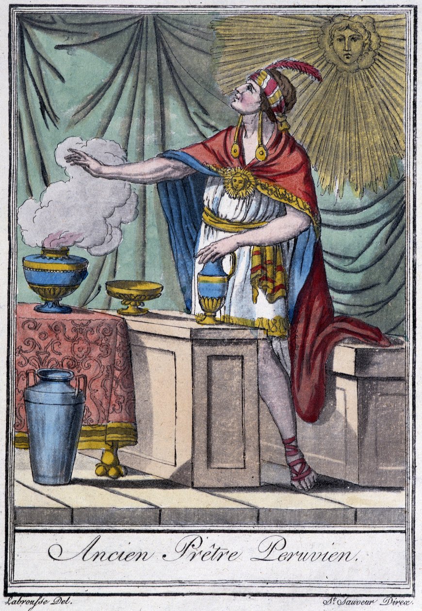 Ex sacerdote peruviano (inca) - in "Encyclopedia of Travels" di J. Grasset-Saint-Sauveur, Parigi da Jacques Grasset de Saint Sauveur