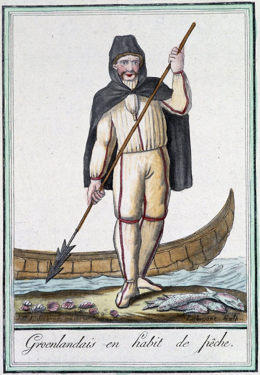Groenlandesi in abito da pesca da Jacques Grasset de Saint Sauveur