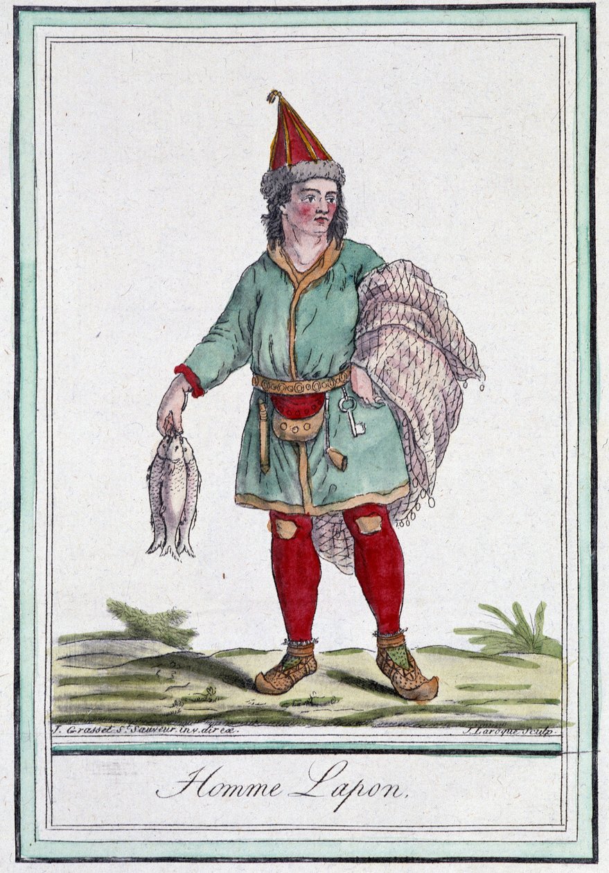 Uomo lappone - in "Encyclopédie des voyages" di Grasset Saint Sauveur, ed. Parigi 1796 da Jacques Grasset de Saint Sauveur