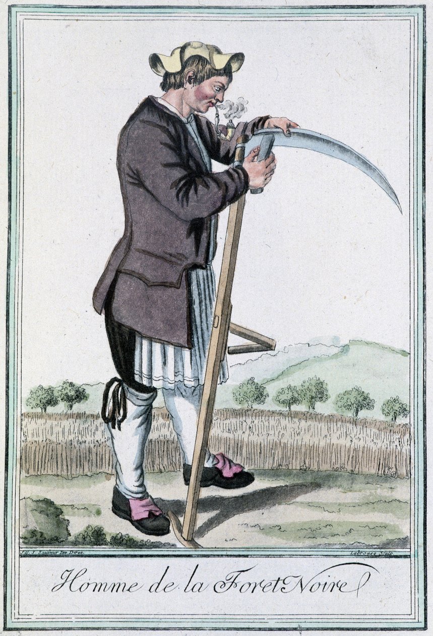 Uomo della Foresta Nera - in "Enciclopedia dei viaggi" di Grasset St Sauveur, ed. 1796 da Jacques Grasset de Saint Sauveur