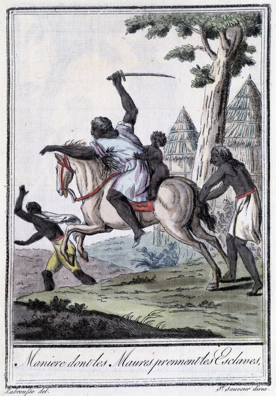Gestione con cui i Mori prendono schiavi - in "Enciclopedia dei viaggi" di Grasset Saint Sauveur, ed. Parigi 1796 da Jacques Grasset de Saint Sauveur