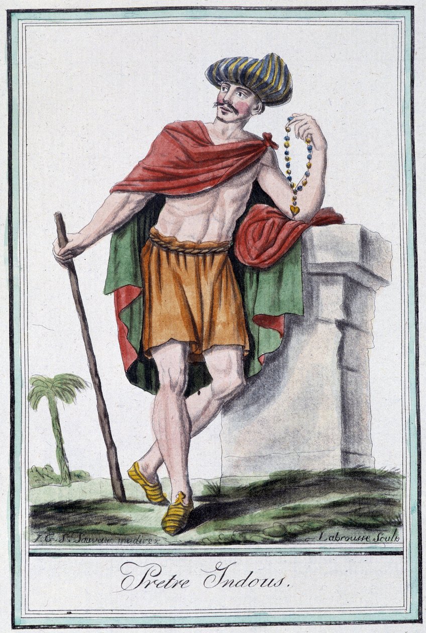 Sacerdote indù - in "Encyclopédie des voyages" di Grasset Saint Sauveur, ed. Parigi 1796 da Jacques Grasset de Saint Sauveur