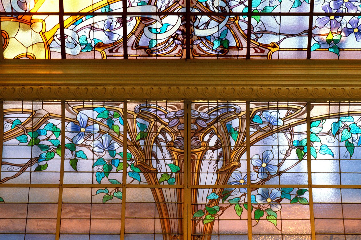 Nancy, Art Nouveau, La verriere aux Clematites, Vetrata di Jacques Gruber da Jacques Gruber