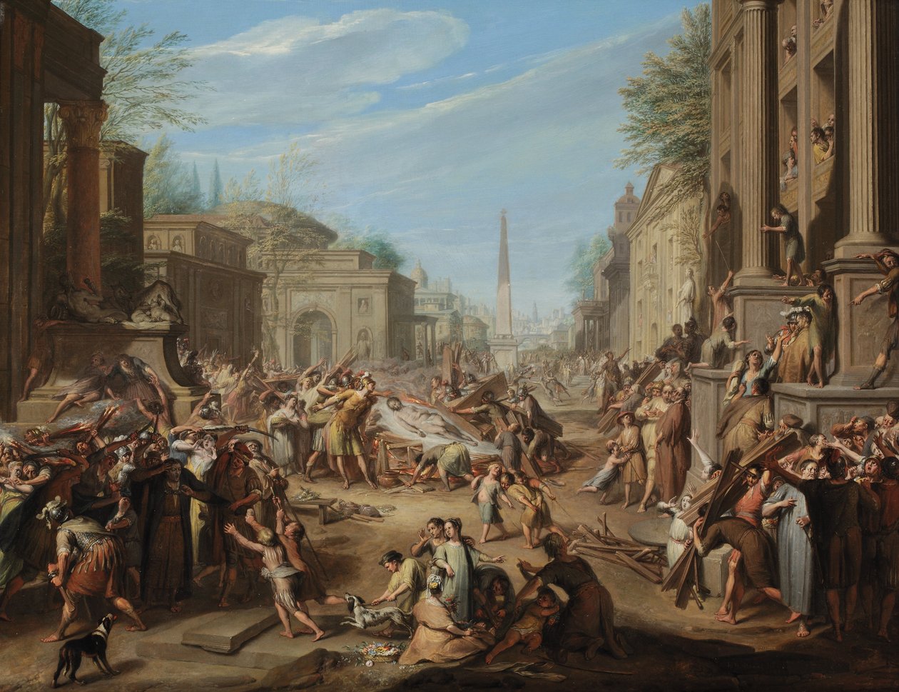 I tumulti a Roma dopo la morte di Cesare da Jacques Ignatius de Roore