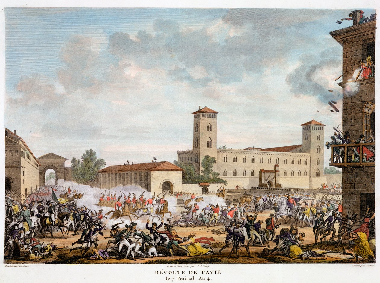 Rivolta a Pavia, Italia da Jacques Joseph Coiny