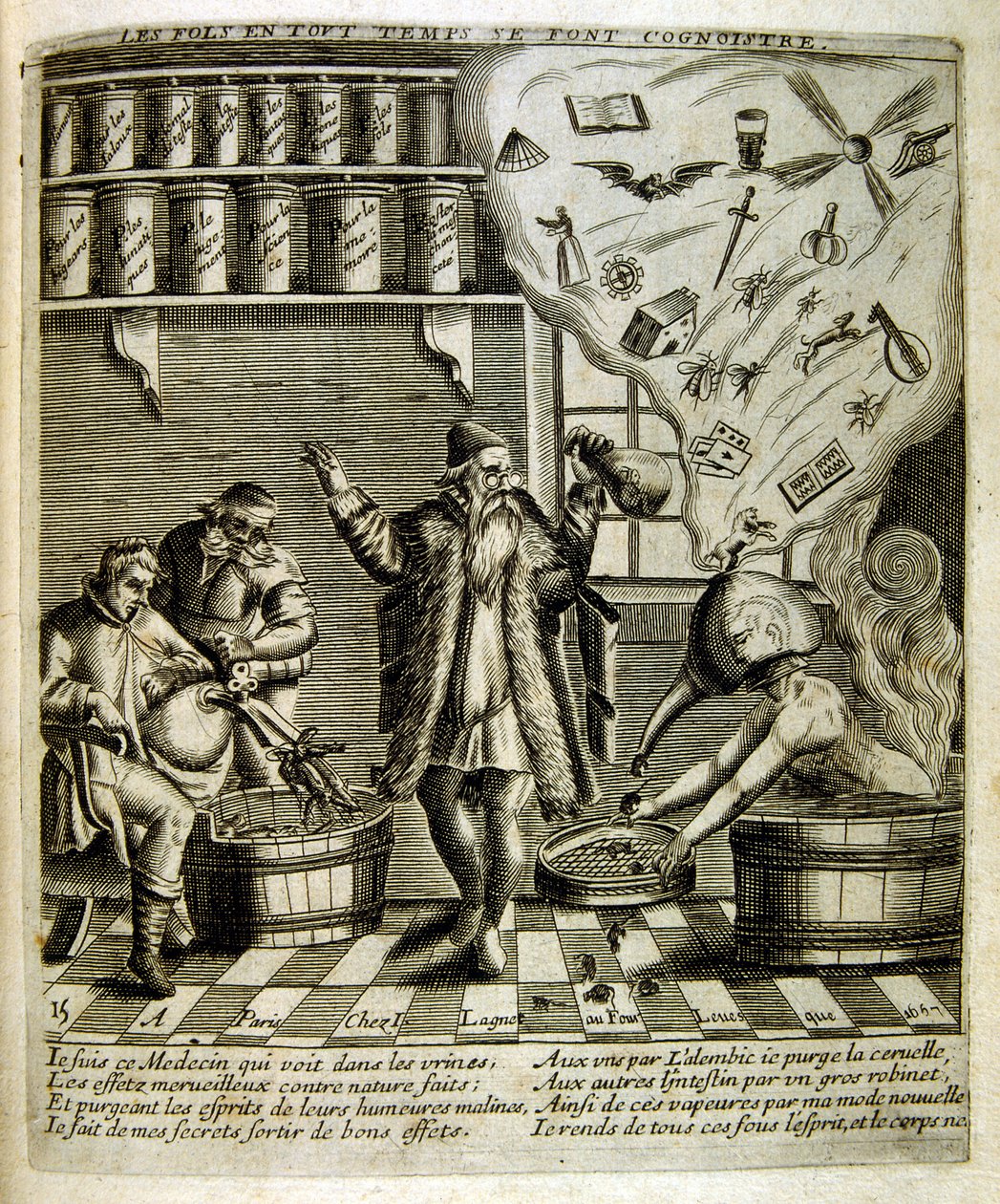 Illustrazione incisa del XVII secolo tratta da una raccolta di proverbi. Parigi 1657-1663. Di Jacques Lagniet (1620-1675). Incisore francese. Da lui provengono molte incisioni socialmente critiche e immagini di scherno, come le sue illustrazioni a volte gr da Jacques Lagniet