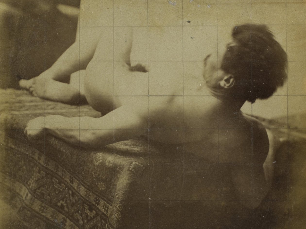 Studio di un modello maschile nudo, sdraiato, nello studio di Jacques de Lalaing da Jacques Lalaing (attributed to)