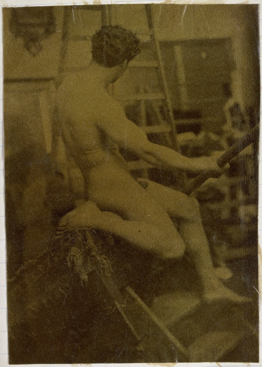 Studio di un modello maschile nudo, visto di schiena, nello studio di Jacques de Lalaing da Jacques Lalaing (attributed to)