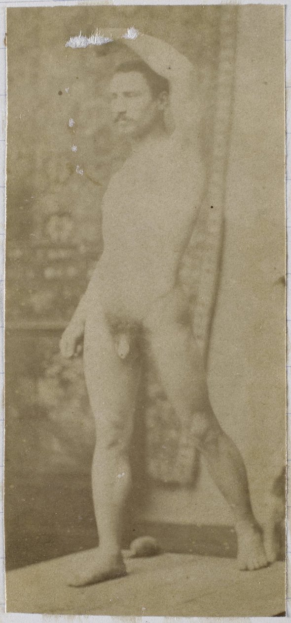 Studio di un modello maschile nudo, in piedi e visto di fronte, nello studio di Jacques de Lalaing da Jacques Lalaing (attributed to)