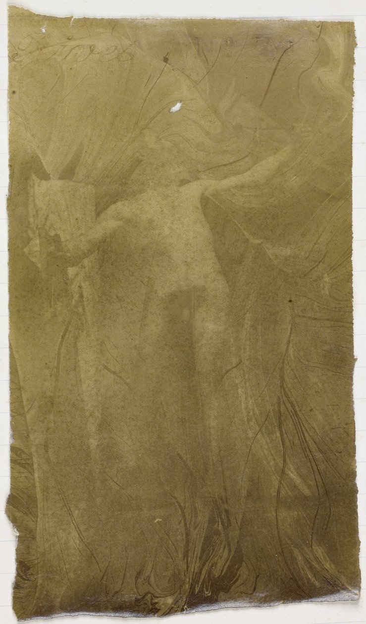 Studio di un modello maschile nudo, in piedi frontalmente, nell
