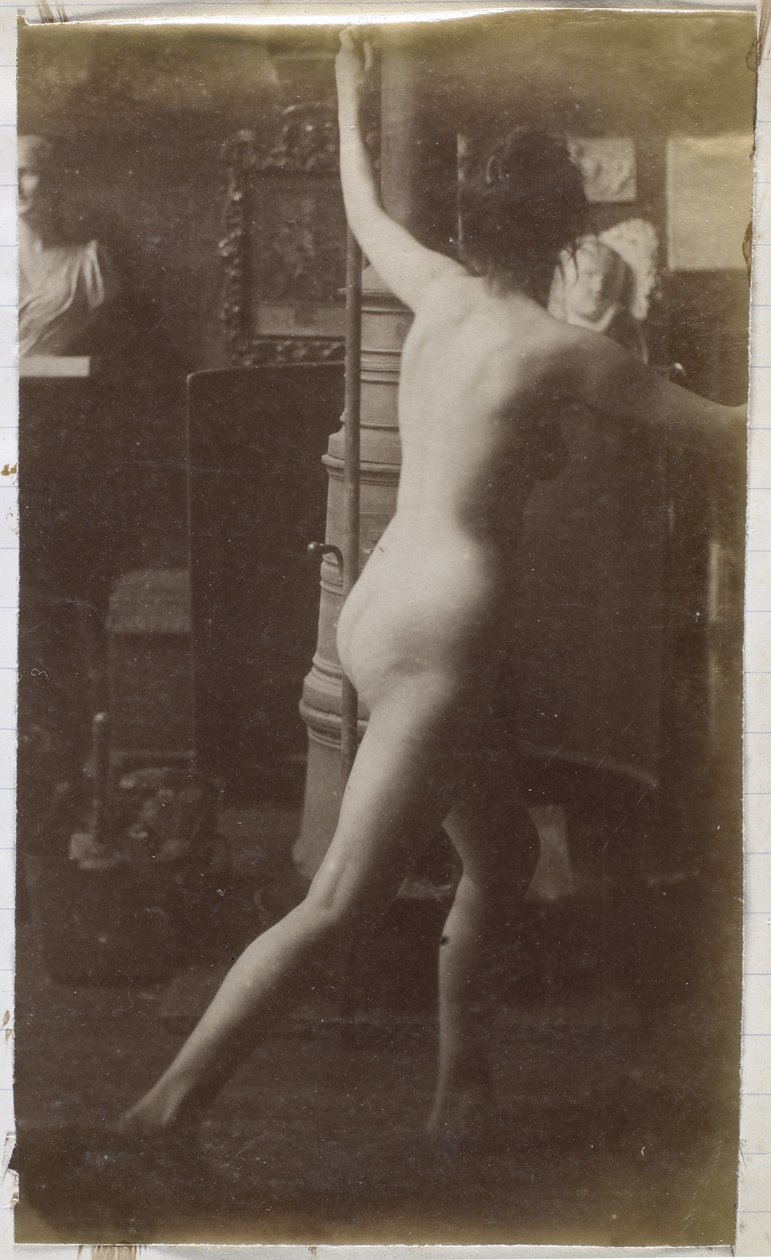Studio di un modello femminile nudo, visto di schiena, nello studio di Jacques de Lalaing da Jacques Lalaing (attributed to)