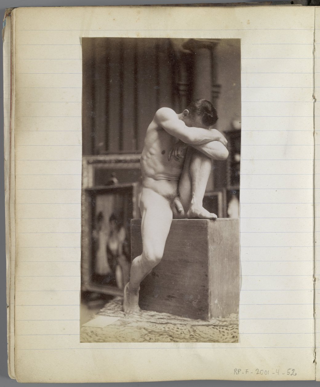 Studio di un modello maschile nudo seduto nello studio di Jacques de Lalaing da Jacques Lalaing (attributed to)