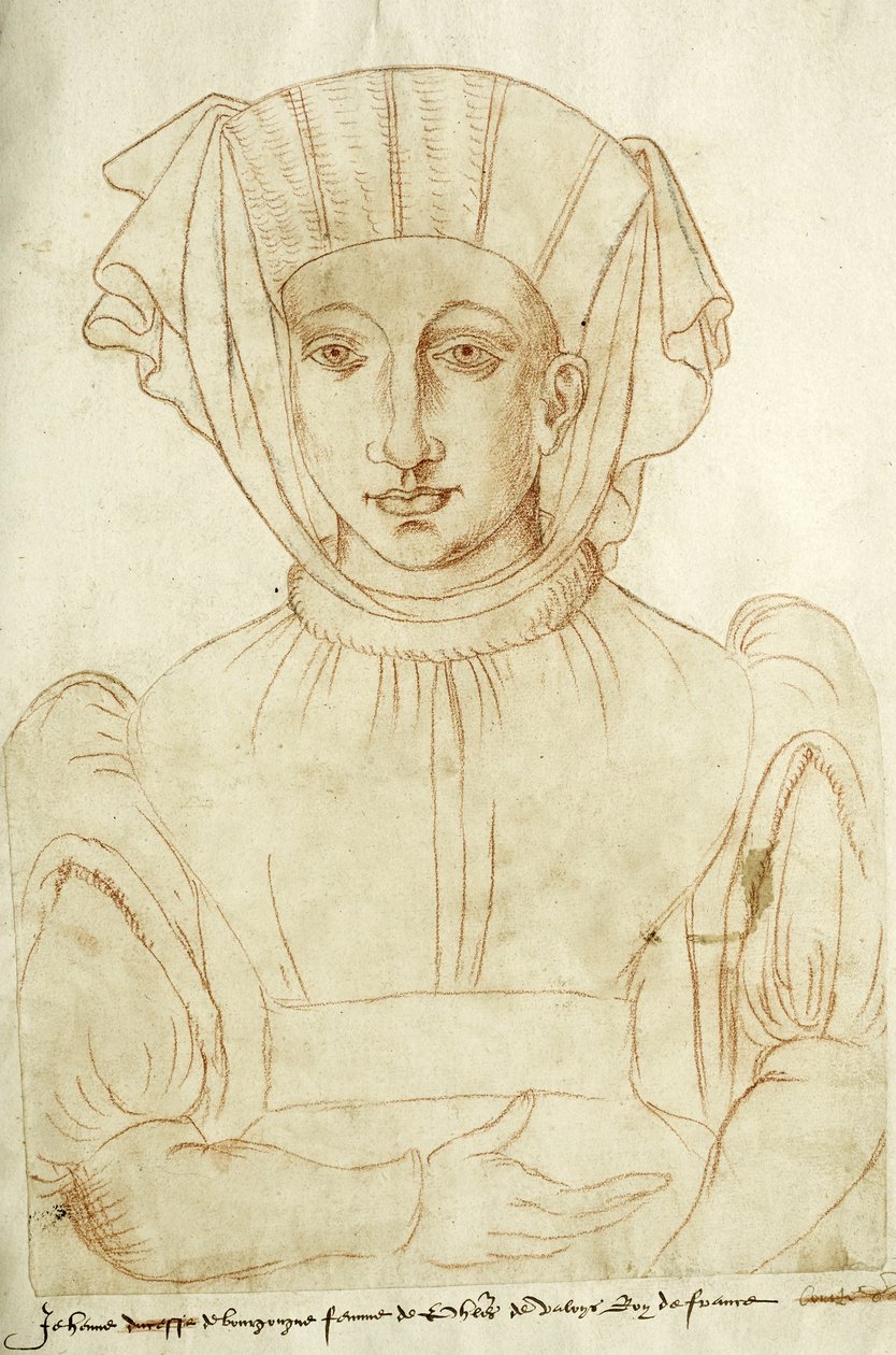 "Jehenne de Bourgongne moglie di Philippes de Valoys re di Francia", fol. 6 del Recueil d