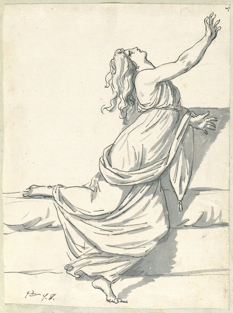 Una donna sconvolta con la testa all