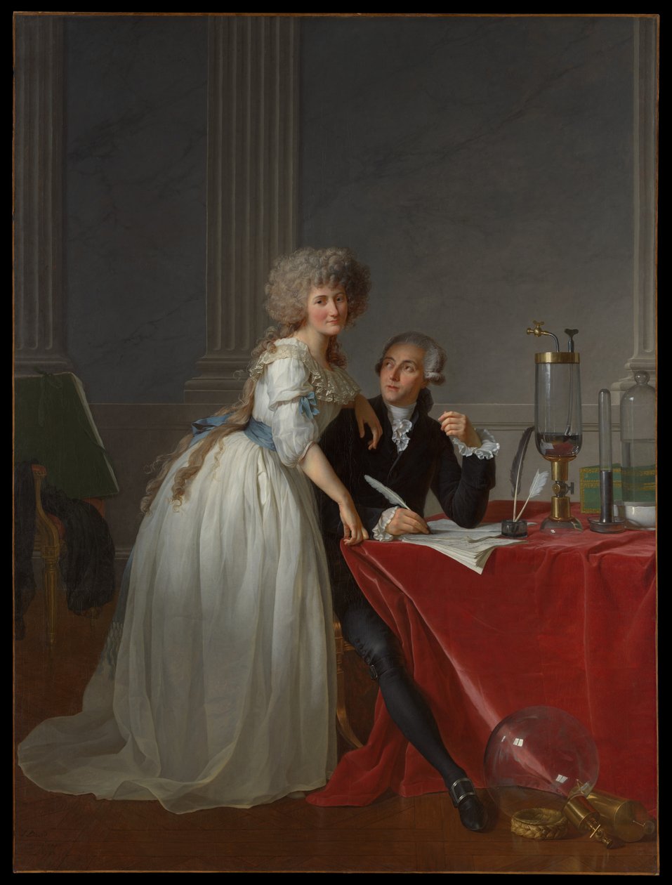 Antoine Laurent Lavoisier (1743-1794) e Marie Anne Lavoisier (Marie Anne Pierrette Paulze, 1758-1836) da Jacques Louis David