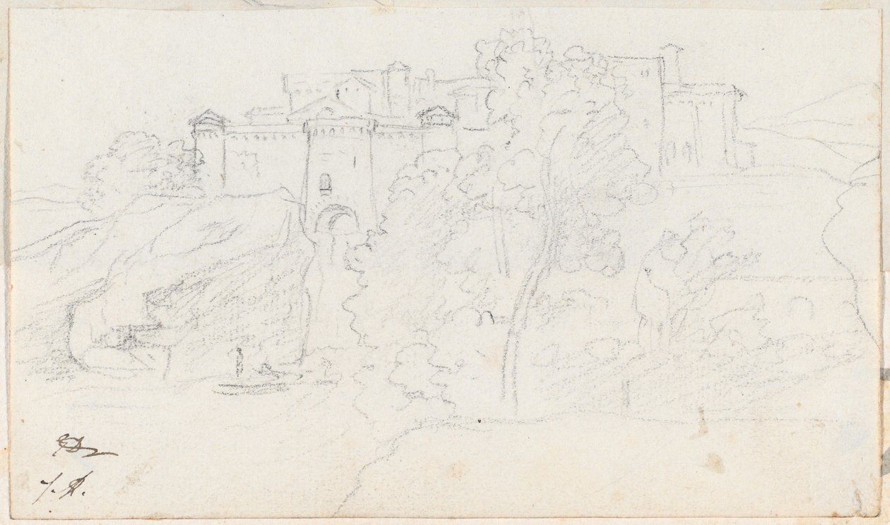 Castello su una collina da Jacques Louis David