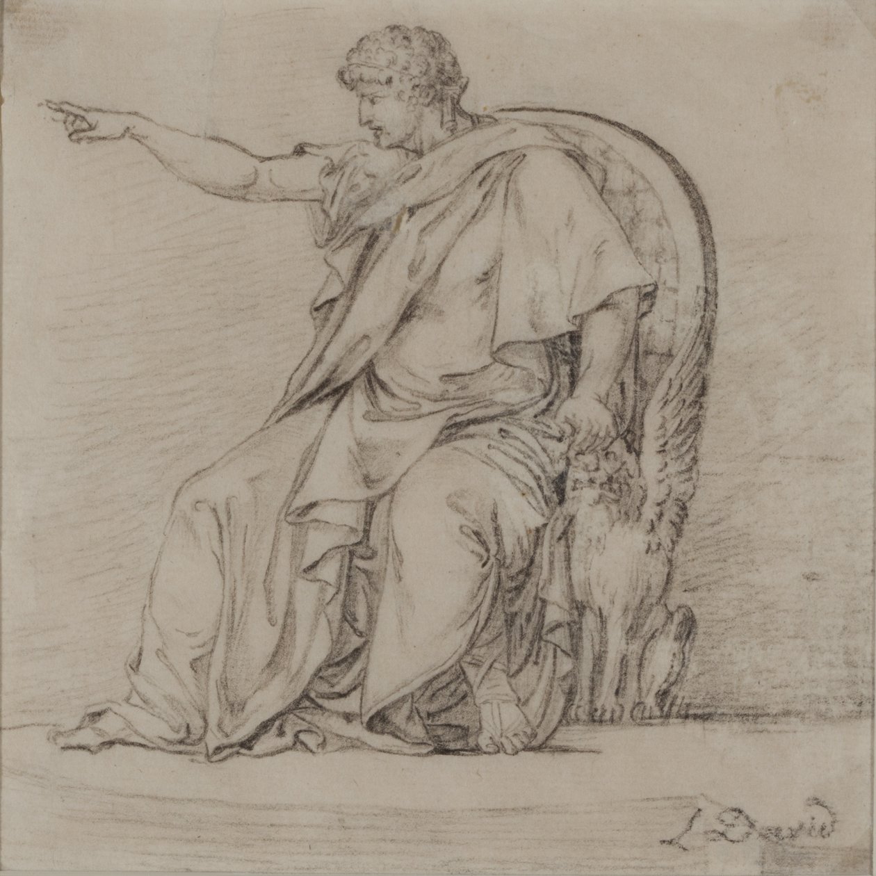 Figura drappeggiata, fine XVIII secolo da Jacques Louis David