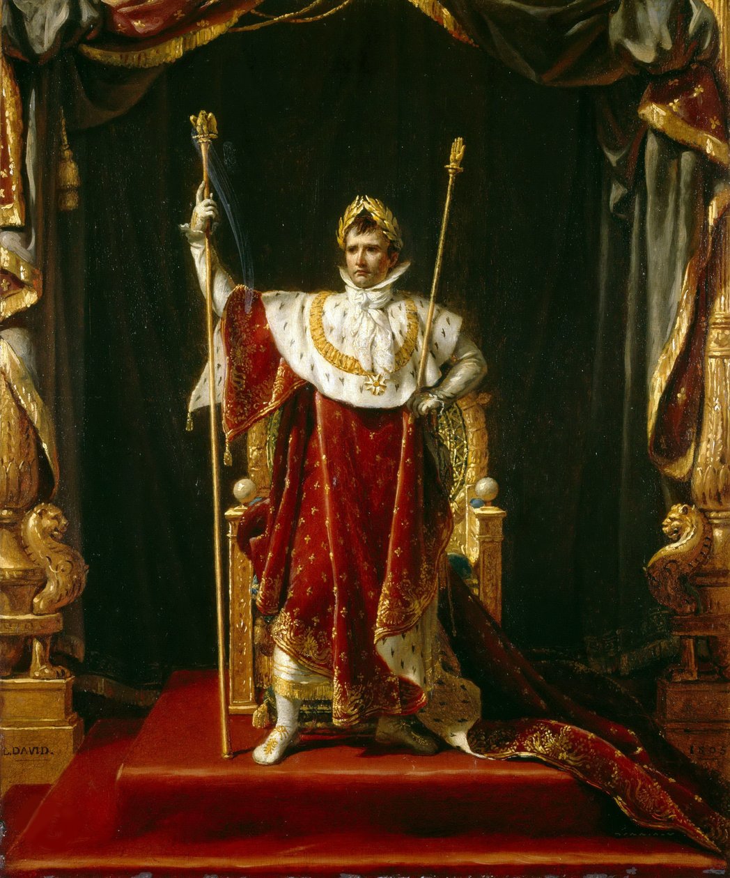 Imperatore Napoleone I con le sue vesti imperiali, 1805 da Jacques Louis David