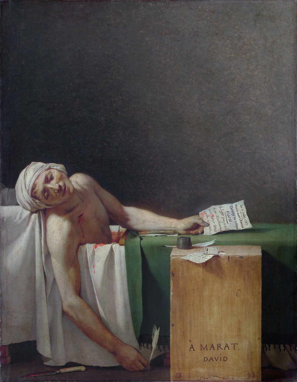 Francese:  La Mort de Marat La morte di Marat da Jacques Louis David