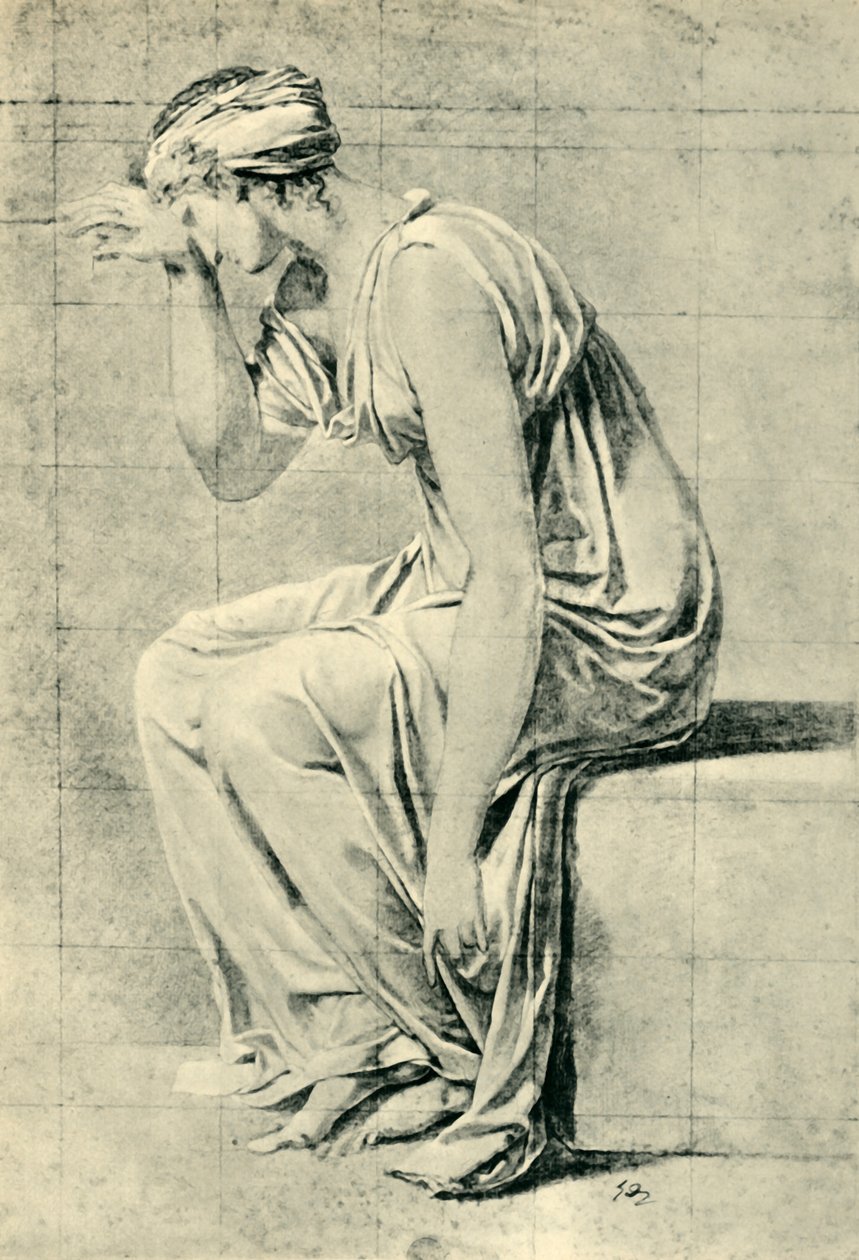 Donna seduta, fine XVIII-inizio XIX secolo da Jacques Louis David