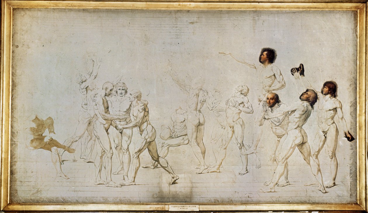 Schizzo per il giuramento del Jeu de Paume ... da Jacques Louis David