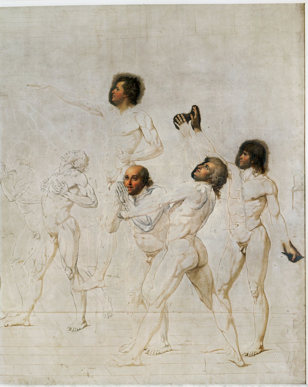 Schizzo per il giuramento del Jeu de Paume ... da Jacques Louis David