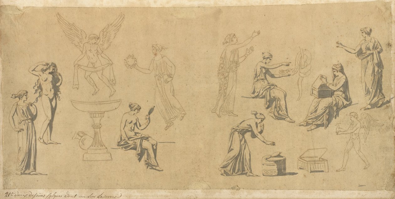 Studi di donne classiche, con Eros da Jacques Louis David