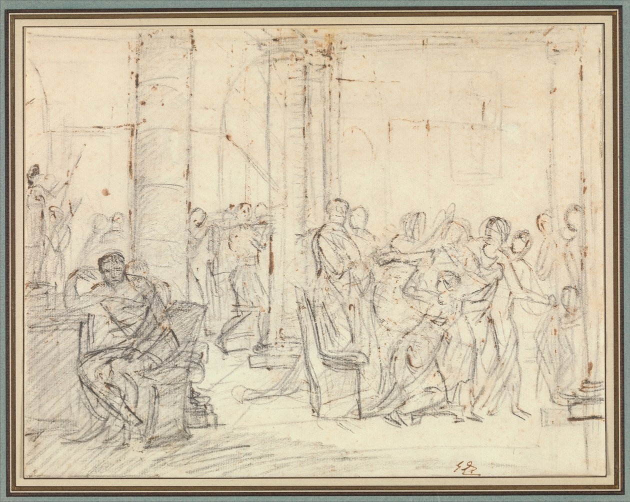 Studio per I littori portano a Bruto i corpi dei suoi figli da Jacques Louis David