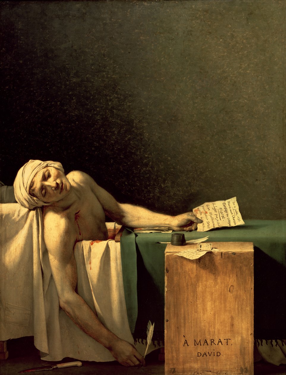 La morte di Marat da Jacques Louis David
