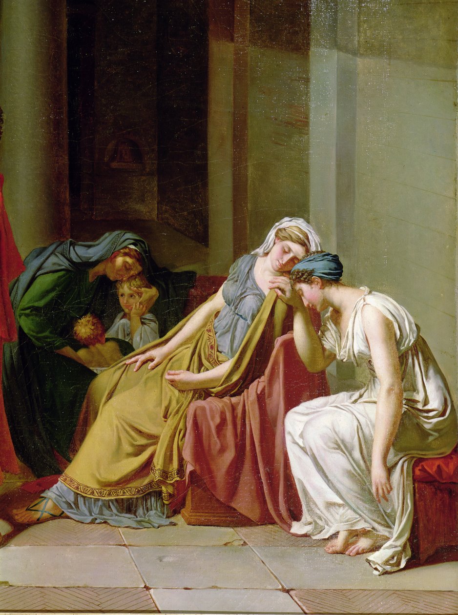 Il giuramento degli Orazi (dettaglio) gruppo di donne a destra, c.1783 da Jacques Louis David