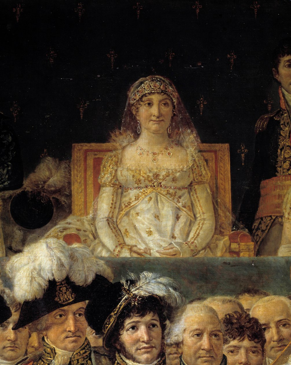 Il Rito di Napoleone. Dettaglio che rappresenta Laetitia Bonaparte (Letizia Maria Ramolino) (1750-1836), madre di Napoleone I durante l