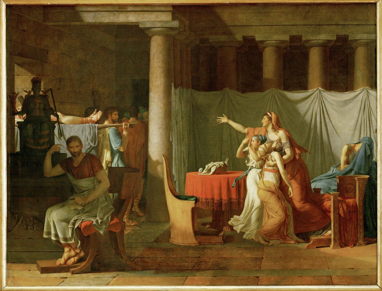 I littori portano a Bruto i corpi dei suoi figli morti ... da Jacques Louis David