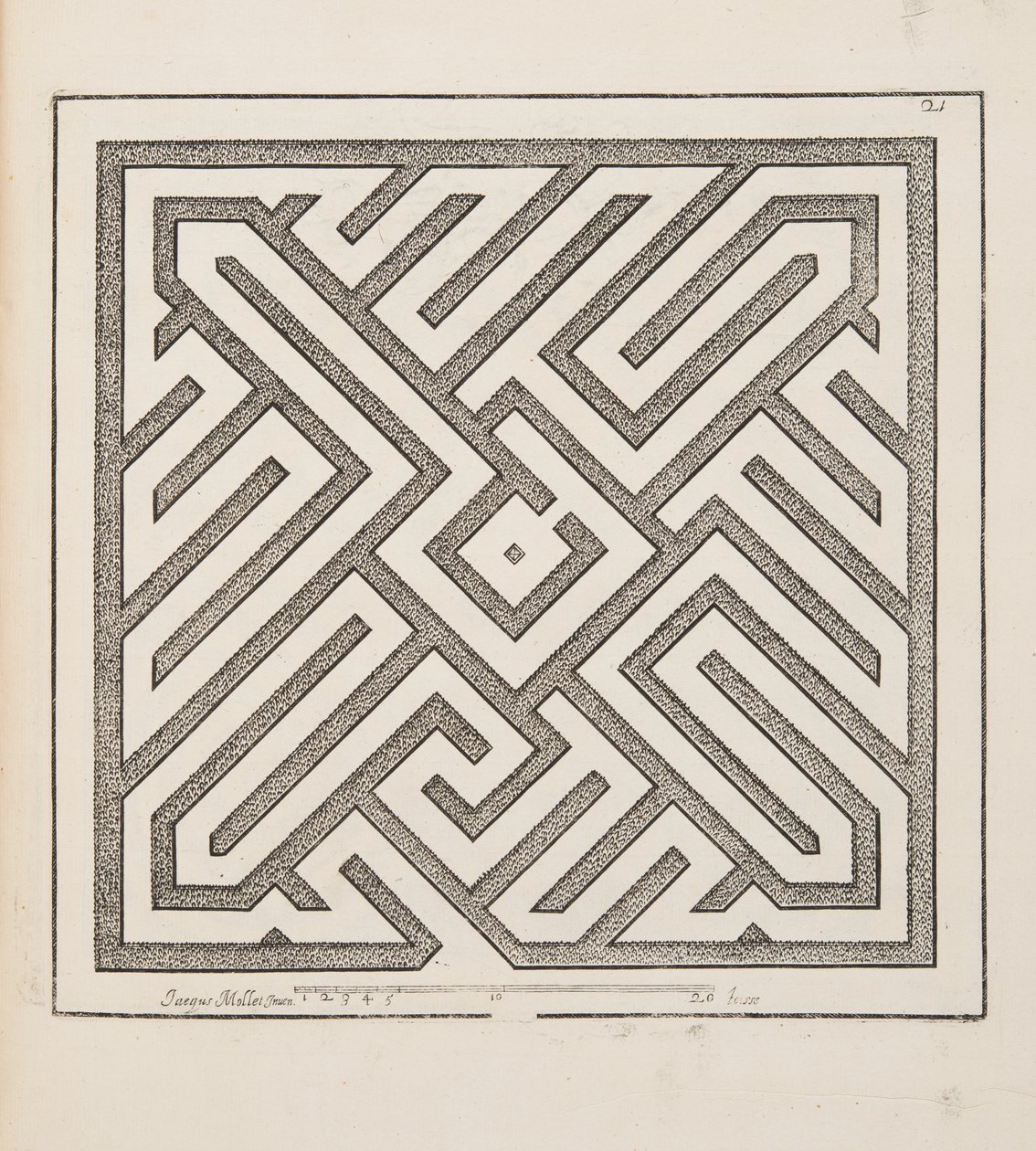Progetto per Parterre, dal Theatre des Plans et Jardinages, pub.1652 (incisione) da Jacques Mollet