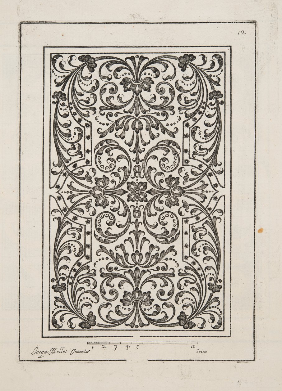 Progetto per Parterre, da Theatre des Plans et Jardinages, pub.1652 (incisione) da Jacques Mollet