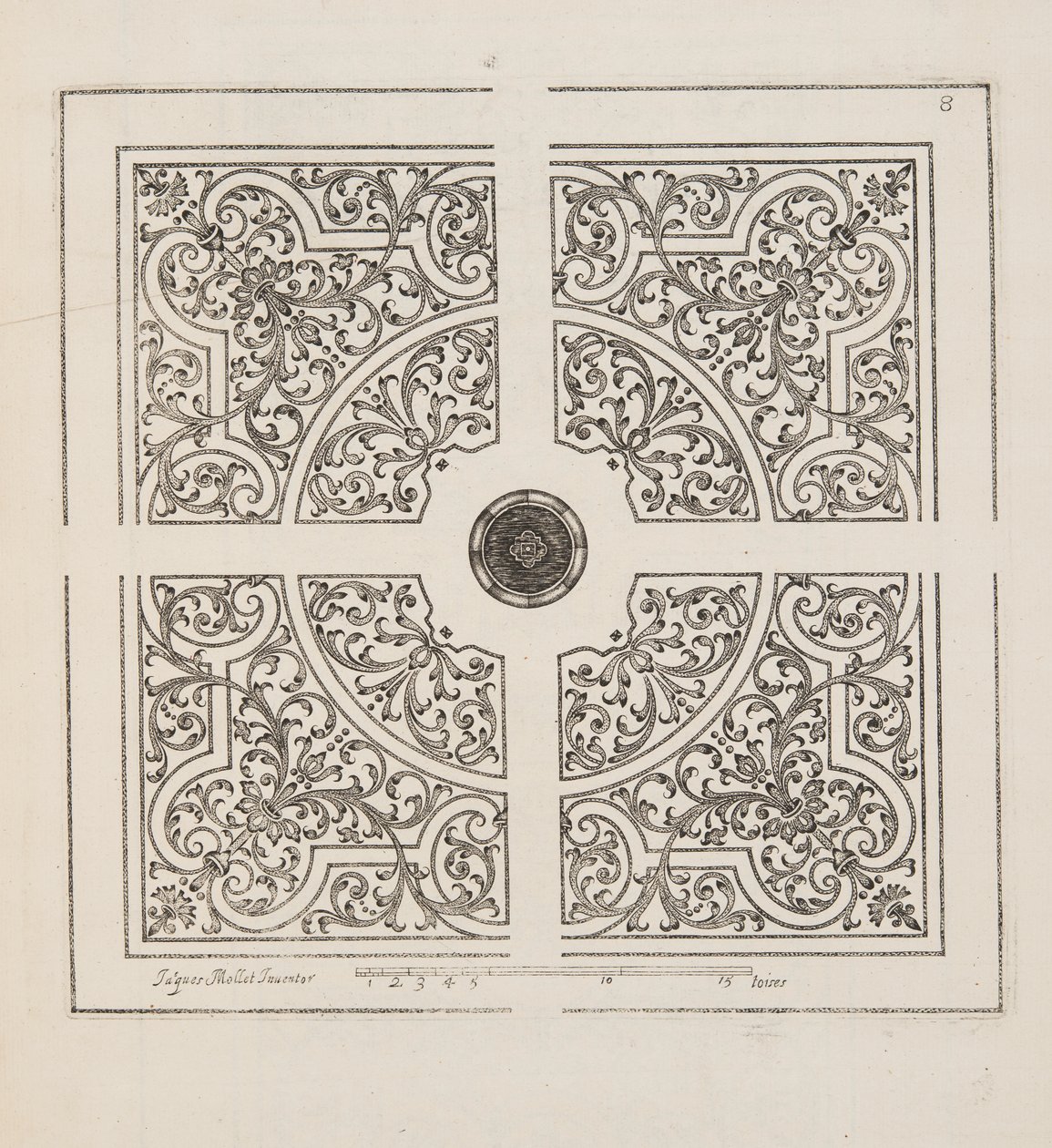 Progetto per Parterre, da Theatre des Plans et Jardinages, pub.1652 (incisione) da Jacques Mollet