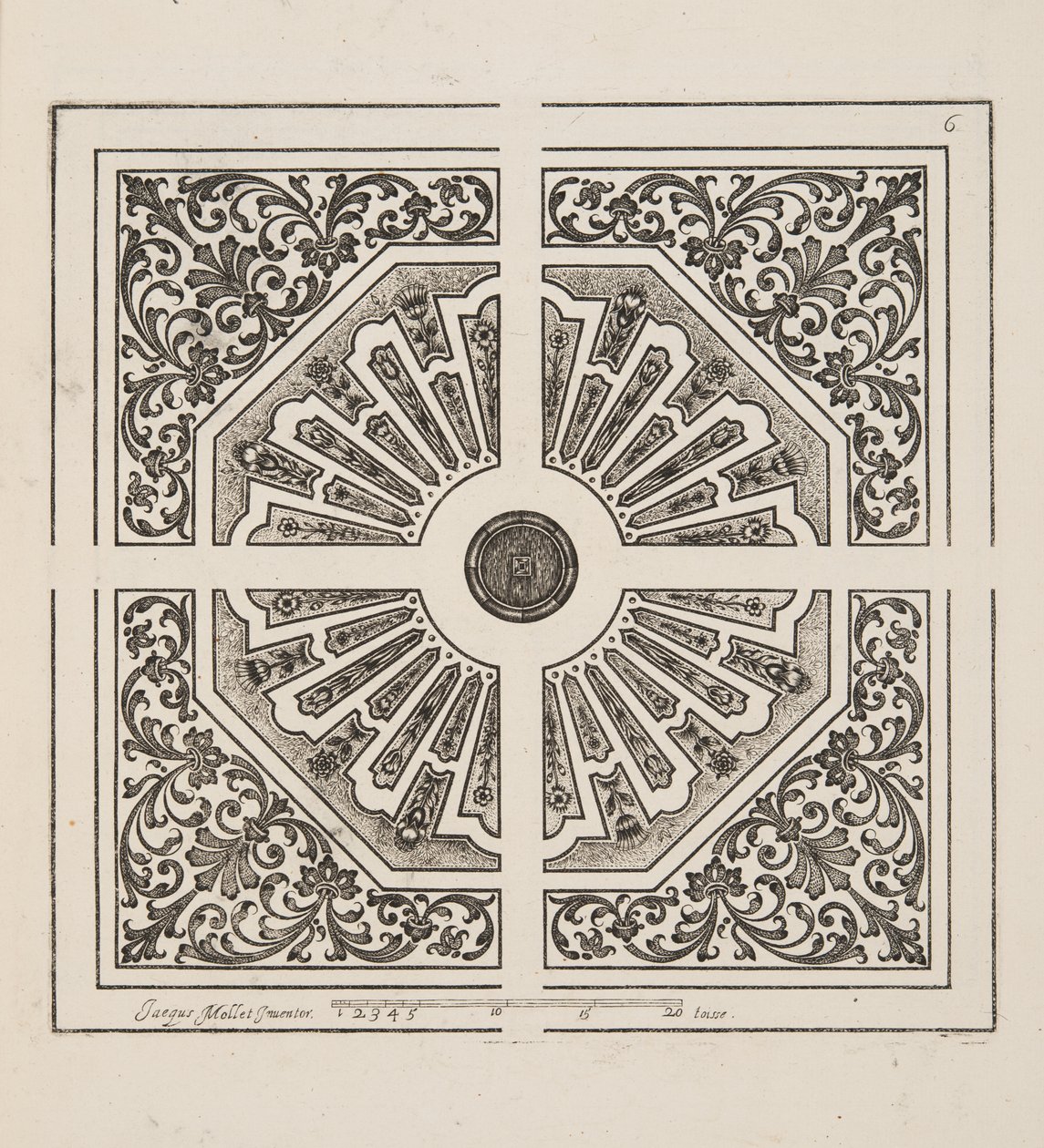Progetto per Parterre, da Theatre des Plans et Jardinages, pub.1652 da Jacques Mollet