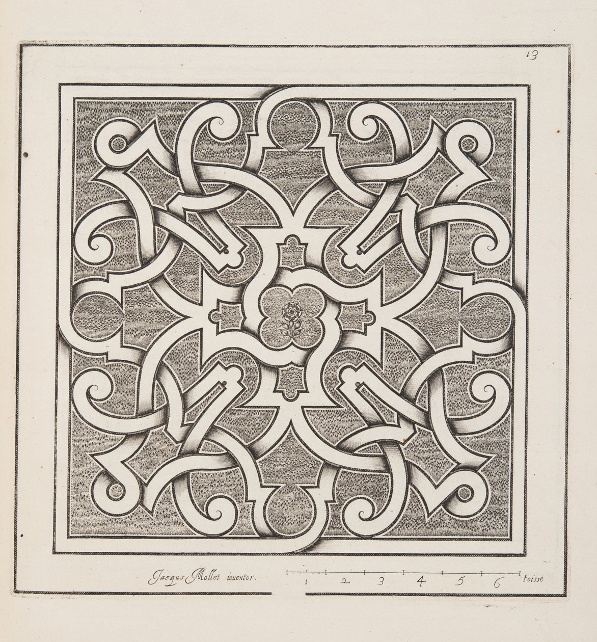 Progetto per Parterre, dal Theatre des Plans et Jardinages, pub.1652 da Jacques Mollet