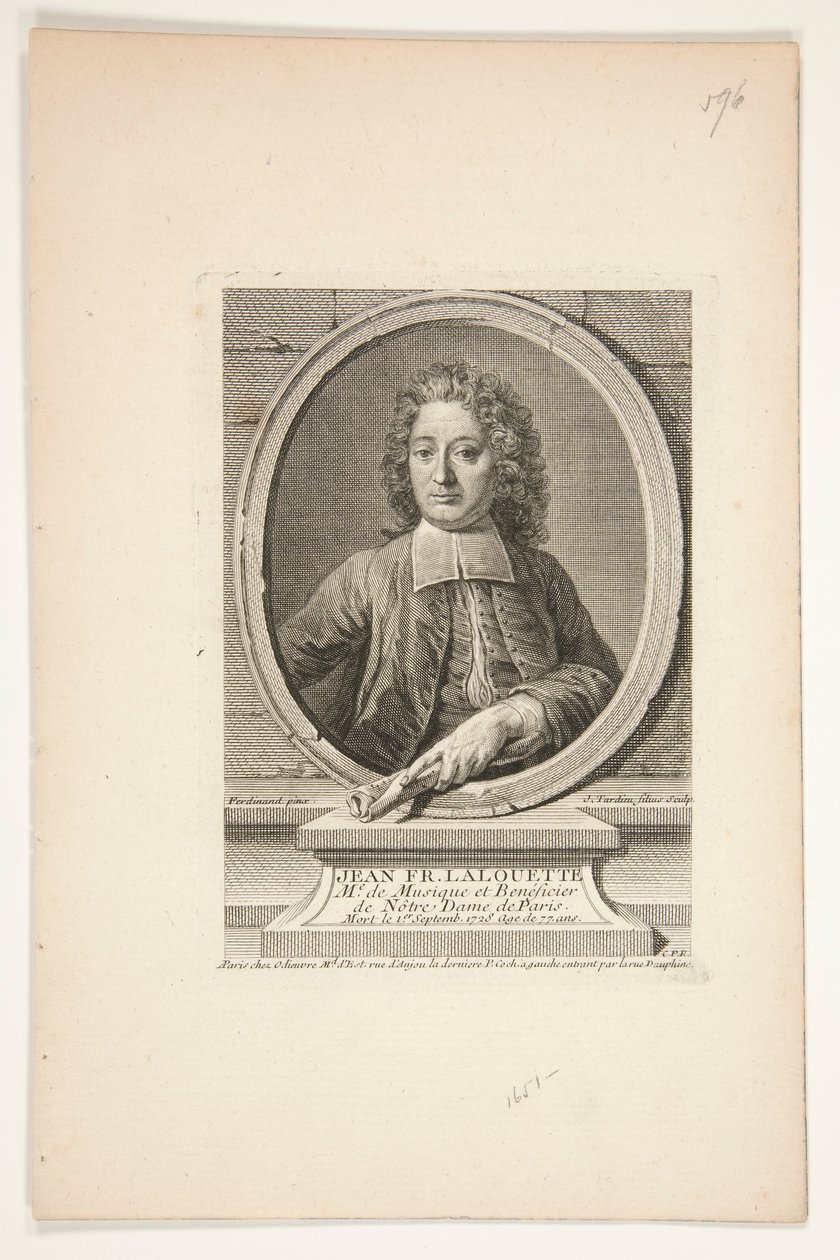 Ritratto di Jean François Lalouette da Jacques Nicolas Tardieu