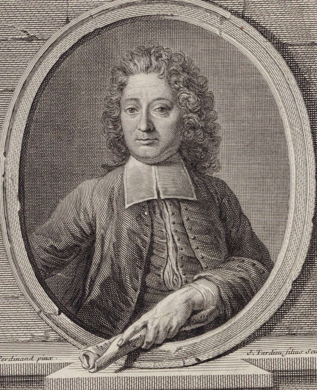 Ritratto del compositore Jean-François Lallouette 1651-1728 da Jacques Nicolas Tardieu