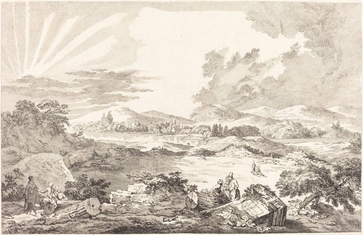 Il Dromos, Atene da Jacques Philippe LeBas after Julien David Le Roy