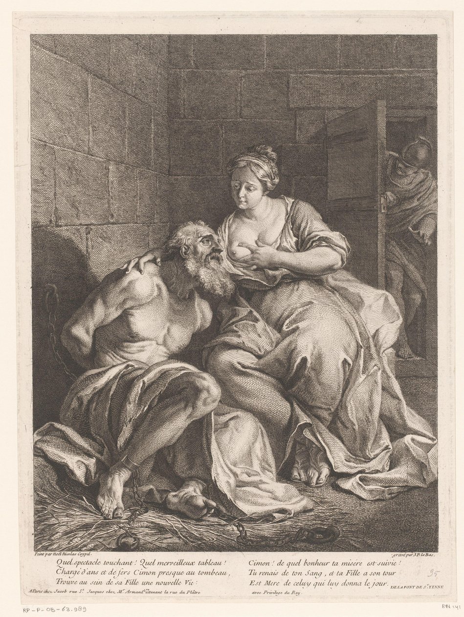 Cimone nutrito da Pero (Carità Romana) da Jacques Philippe Le Bas