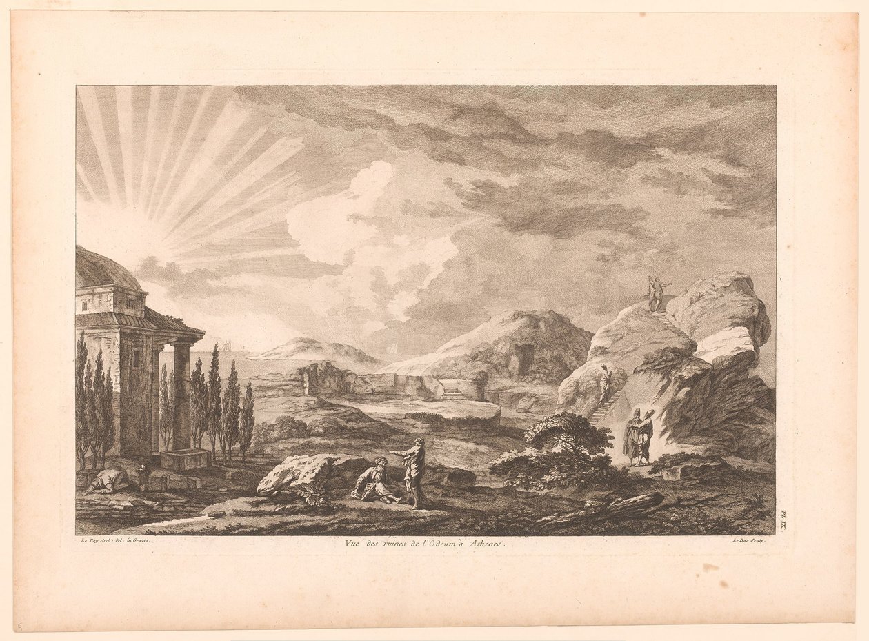 Veduta di una rovina ad Atene, probabilmente il Teatro di Dioniso (Vue des ruines de l