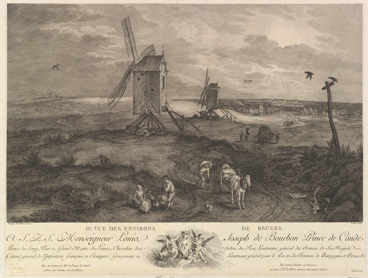 Seconda vista dei dintorni di Bruges da Jacques Philippe Le Bas