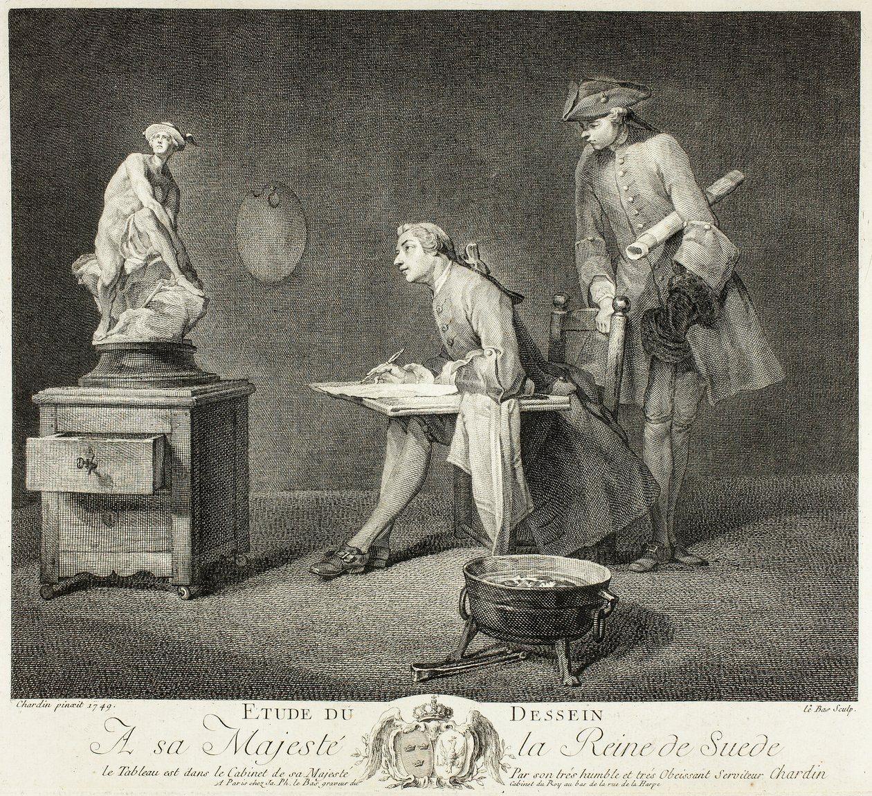 La lezione di disegno da Jacques Philippe Le Bas