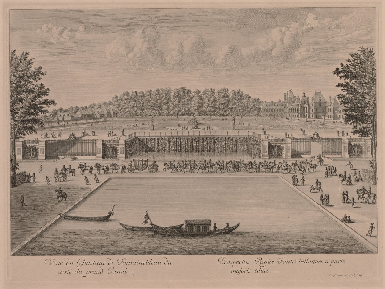 Castello di Fontainebleau dal Grand Canal da Jacques Rigaud